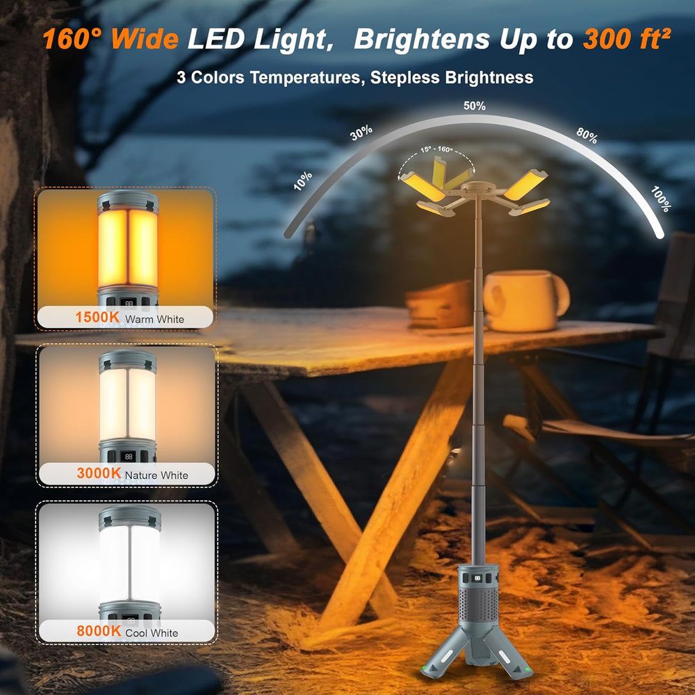 Camping Lights, Rechargeable Telescopic Camping Lights with Stand,12000mAh Ca...