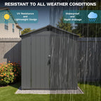 Devoko 6x4 FT Plastic Outdoor Storage Shed - Lockable Resin Tool Shed with Window & Floor - Easy Assembly for Garden, Backyard, Dark Gray