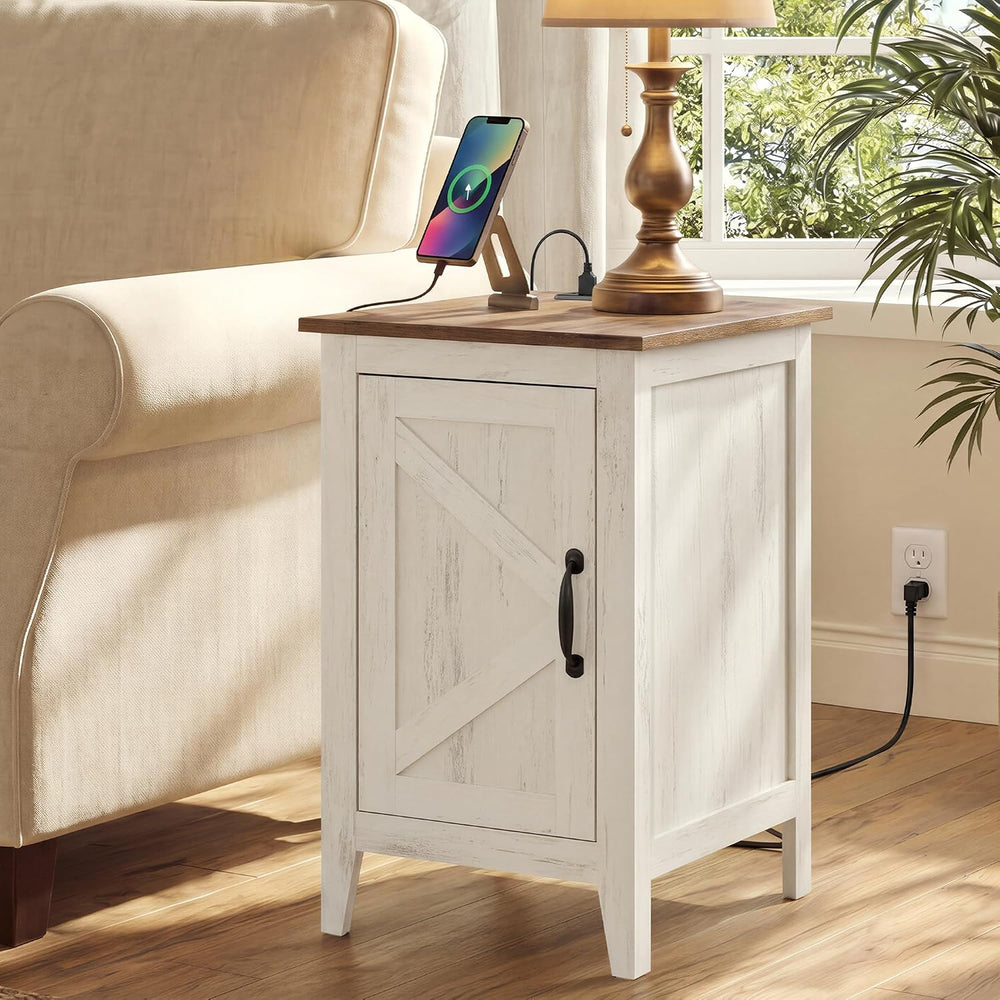 VASAGLE LIRY Collection - End Table with Charging Station, Side Table with St...