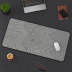 Brushed Metal Texture Desk Mat - Extended Mouse Pad & Desk Pad, Neoprene Surface, Non-Slip Rubber Base, Stitched Edges, Desk Protector for Keyboard & Mouse, Sizes 12x18/12x22/16x32 (Damascus, 16x32)