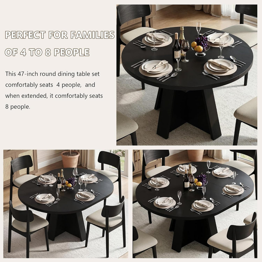Einhomn 43"-59" Extendable Dining Room Table for 4-8 People, Oval D...