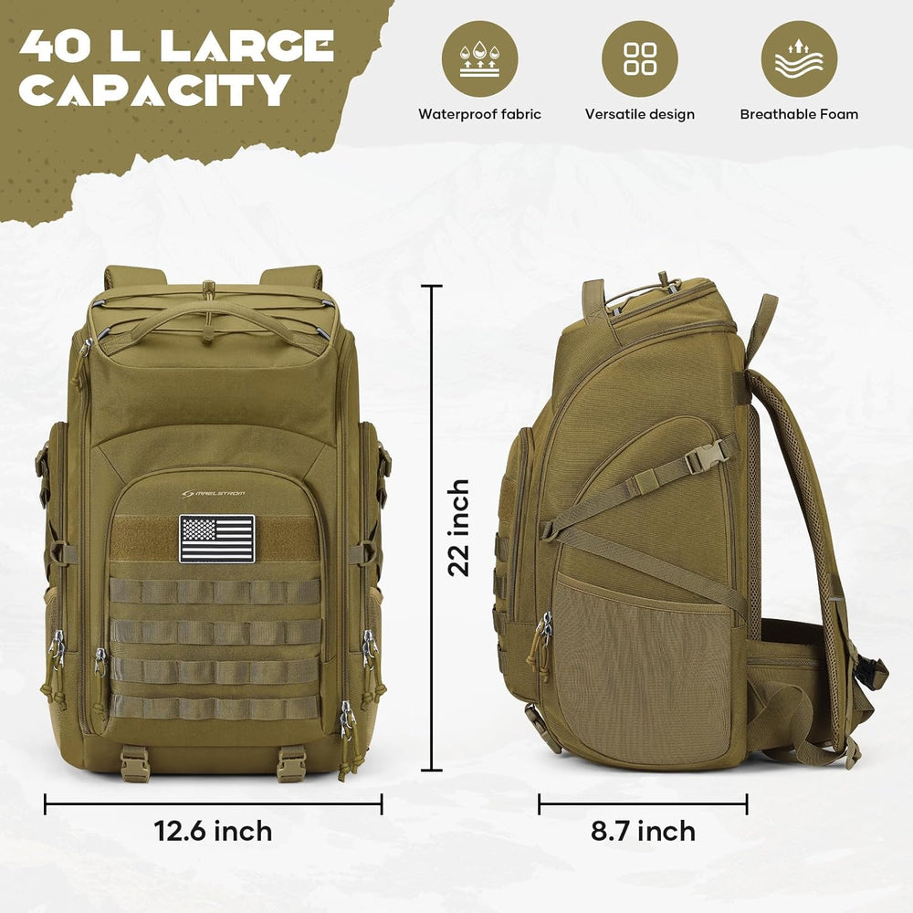 Maelstrom Tactical Backpack for Men, Water Resistant 40L Military Bag