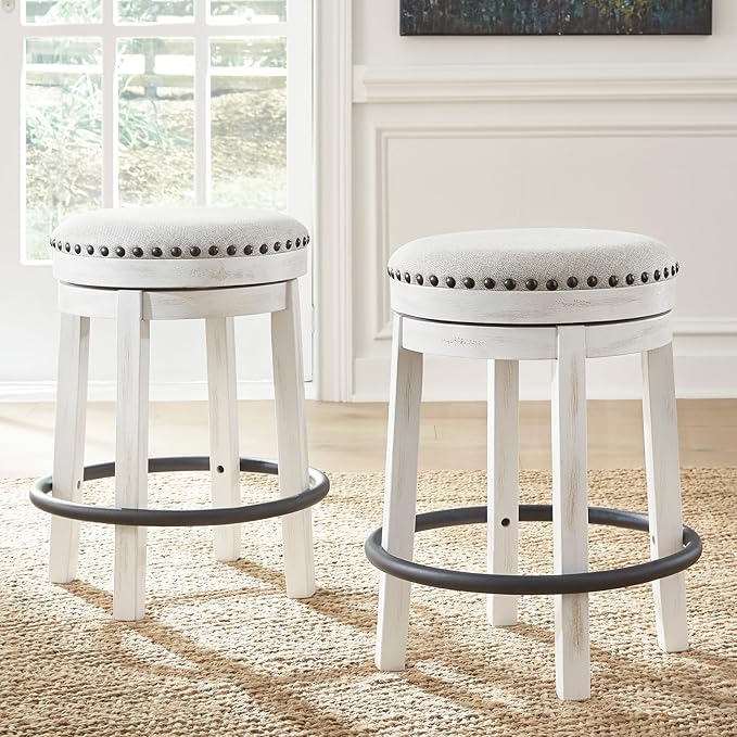 Signature Design by Ashley Valebeck 24" Counter Height Upholstered Swive...