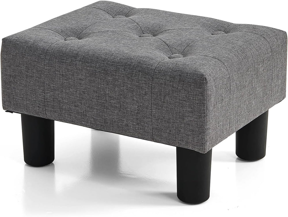 BRIAN & DANY Small Foot Stool, Linen Foot Stools with Legs, Stable Small ...