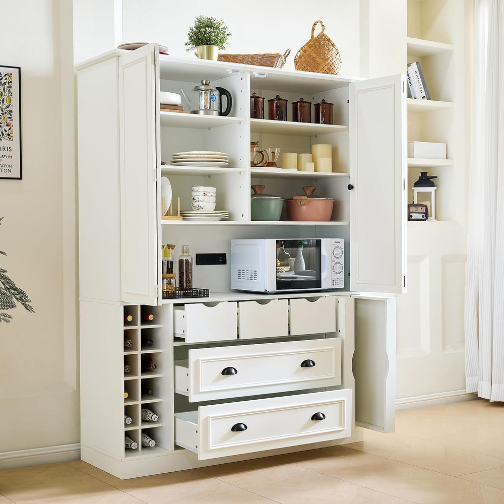 Farmhouse 71''H Large Kitchen Pantry,Deepen Dining Storage Cupboard w...