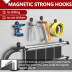 3-H Heavy Duty Magnet Garage Hooks 4 Pack, Extra Large Strong Magnetic Hooks for Hanging Cordless Power Drill, Utility Magnetic Tool Holder for Metal Cabinet, Steel Pegboard, Toolbox, Garage(Black)