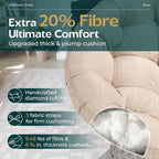 Bme 40" Ergonomic Wicker Papasan Chair with Soft Thick Density Fabric Cushion, High Capacity Steel Frame, 360 Degree Swivel for Living, Bedroom, Reading Room, Lounge