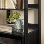 Walker Edison Transitional Reeded Narrow Open Bookshelf with Drawer Home Office Living Room, Bedroom, 4-Shelf Bookcase with Bottom Storage, 22 Inch, Black