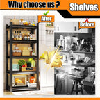 Garage Storage Shelves,5 Tier Shelving Unit, 40 inch Wide, 18” Deep, 78” Tall Organizer Metal Shelf for Basement/Laundry/Pantry Heavy Duty, Adjustable,Easy to Install (4Tier-24"WX14"DX44"H)