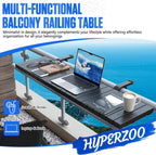 Balcony Table Outdoor Patio Bar Balcony Bar Table for Railings | Heavy-Duty Metal 49"×9.6" Balcony Side Table Holds 110 lbs, Patio Side Table with Adjustable support legs, Fits ≤4.4” Rails