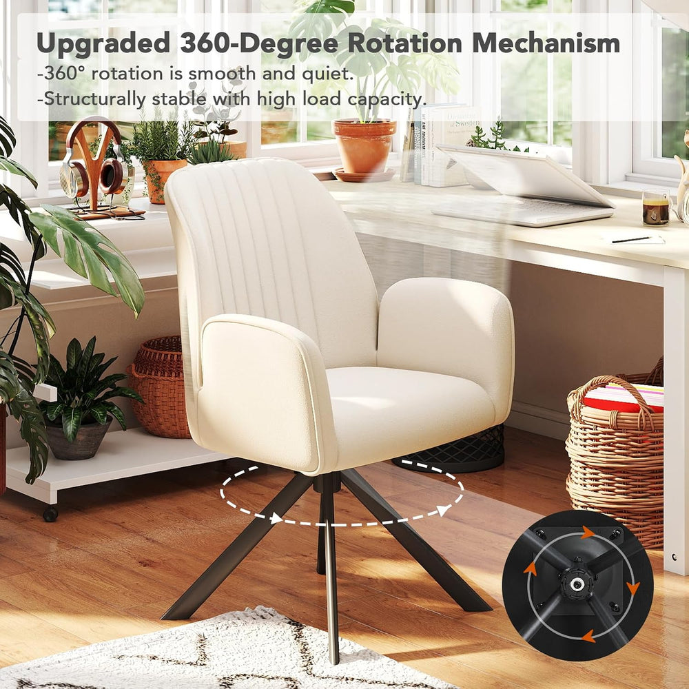 Furniliving Modern Swivel Dining Chairs, Upholstered Dining Chairs Set of 2, ...