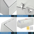 POCHAR Locking Medicine Box - Wall Mount Medicine Lock Box for Prescription Safe Storage - Steel First Aid Medicine Cabinet with Lock - Child-Proof Medication Secure Box for Home, School, Office
