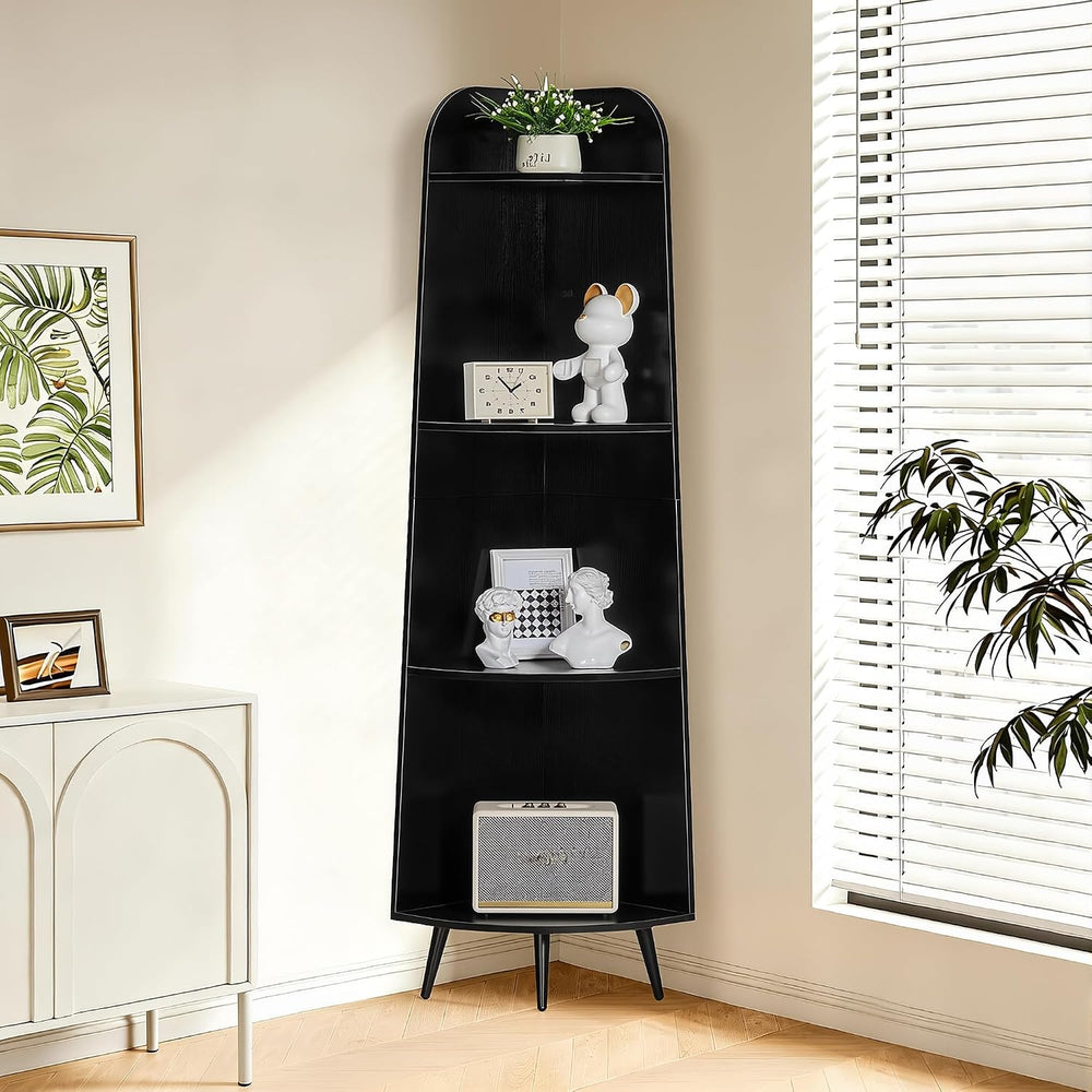 VECELO Large Corner Shelf - 66.93" Tall 4-Tier Organizer, Modern Corner ...