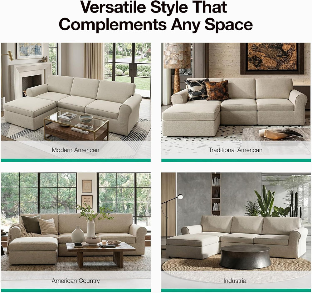 Novilla 108" Modular Sectional Sofa, Modular Sectional Couches for Livin...