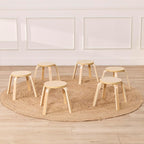 ECR4Kids Bentwood Stackable Stools, 12in Seat Height, Classroom Furniture, Natural, 6-Piece