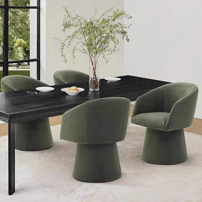Swivel Dining Chairs Set of 1, Upholstered Mid Century Modern Deskchair with ...