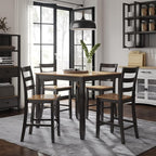 Signature Design by Ashley Gesthaven Casual Counter Height Dining Table and 4 Bar Stools, Set of 5, Light Brown & Dark Brown
