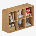 Book Shelf, Wooden Cube Storage Organizer with 11" Open Cubes, Stackable Modular Bookcase for Room Divider Storage, 2 Tier Bookshelf for Living Room, Bedroom, Office (Oak, 6-Cube)