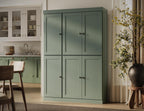 Palace Imports Solid Wood Kitchen Pantry Cabinet 71.5" Tall, 48.5" Wide – Utility Storage Cabinet w/ 6 Shaker Doors & 8 Adjustable Shelves – Sage, 100% Renewable Eco-Friendly Wood, Made in Brazil