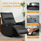 Power Swivel Rocker Recliner Chair for Nursery, Upholstered 270° Swivel Glider Chair with USB Ports, Power Recliners for Small Spaces Living Room
