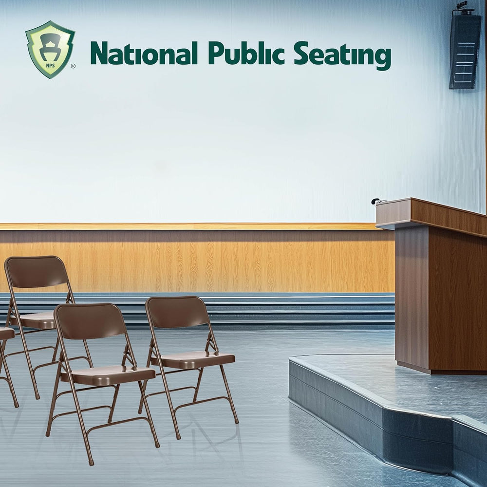 Steel Portable Folding Chairs by National Public Seating – 300 Series Premium...