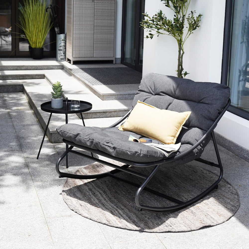 Grand patio Rocking Chair Indoor and Outdoor, Metal Patio Lounge Rocking Chai...
