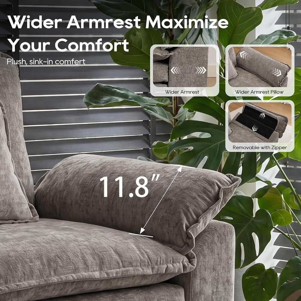 URRED Oversized Modular Sectional Sofa，Gray：157" U Shaped
