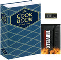 Book Safe with Combination Lock, Hidden Safe (10.55 x 7.95 x 2.62 Inch) with Fireproof Bag, Secret Diversion Safe, Hollow Book Box Hidden Storage, Money Safe Box for Cash (X-Large COOK)