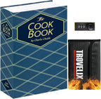 Book Safe with Combination Lock, Hidden Safe (10.55 x 7.95 x 2.62 Inch) with Fireproof Bag, Secret Diversion Safe, Hollow Book Box Hidden Storage, Money Safe Box for Cash (X-Large COOK)