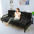MAXYOYO 8" Thick Folding Mattress with Handles, Tufted Floor Sofa Bed (Frame Not Included), Foldable Couch Bed Versatile Floor Mattress for Sleeping, Living Room & Guest Room, Black