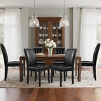 VECELO Upholstered Dining Chairs Set of 4, Modern PU Leather and Solid Wood Legs & High Back,Parsons for Kitchen/Living Room- Black
