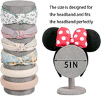Coward T-Bar Beige Headband Holder Organizer,Hairband Display Stand,Hairband Storage Rack for Girls And Women (detachable gray linen)