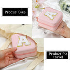 Parima Christmas Stocking Stuffers Gifts for Teenage Girls Kids Grandkids, Gifts for 5 6 7 8 9 10 11 12 13 14 15 Year Old Girls, Travel Jewelry Case Small Jewelry Box | Letter A, Pink
