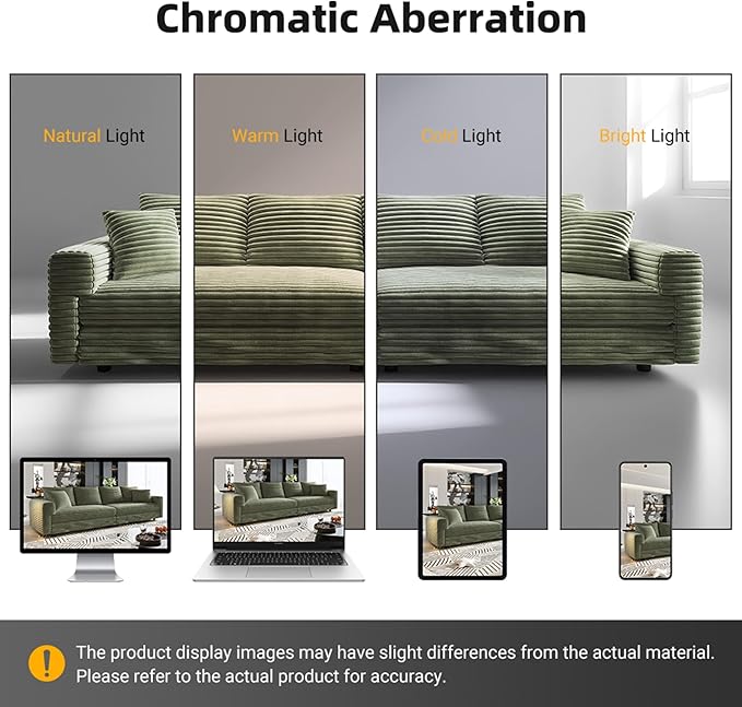 KEIKI 102.4" Sectional Couches, Modern Comfy Upholstered Sofa Cloud Couch, Deep Seat 4 Seat Sofa Set with Soft Pillows and Movable Ottoman for Living Room, Apartment, Office, Green