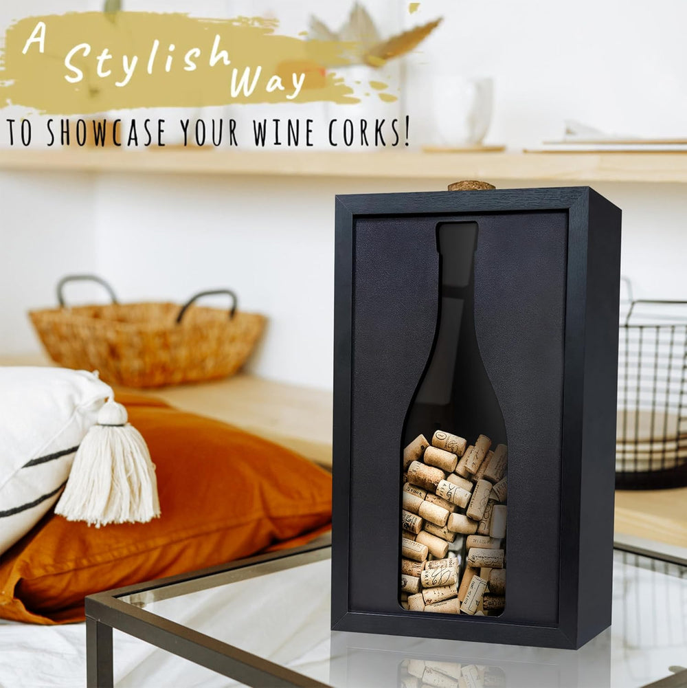 flinelife Wooden Wine Cork Holder, 13x8, Wine Cork Collector Shadow Box - Per...