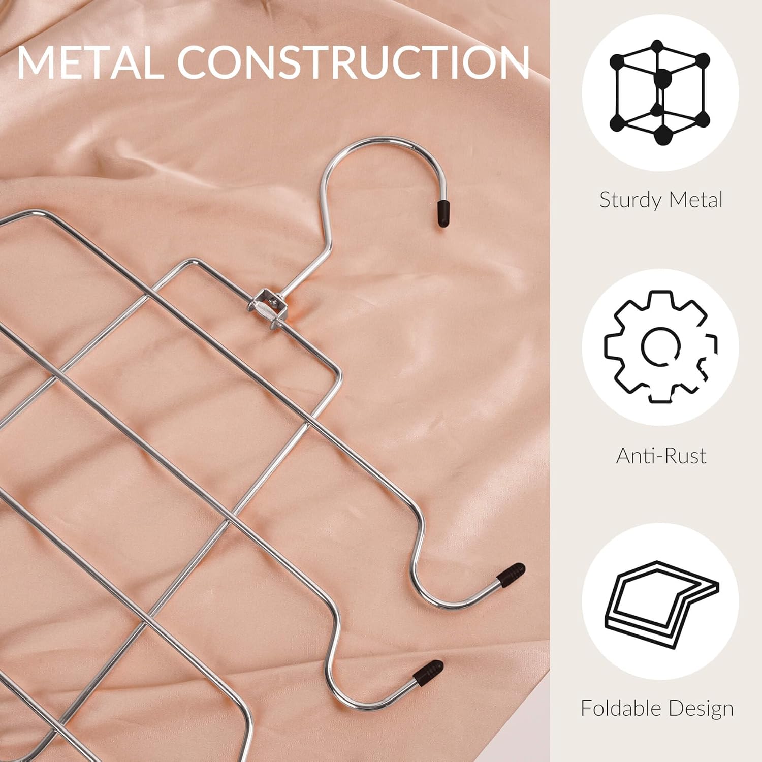 ZEDODIER 6 Pack Tank Top Hanger Space Saving, Bra Hangers for Closet Organizer, Hanging Bra Organizer Tank Tops Holder with 48 Hooks, Metal Closet Organizers and Storage Small Space Solutions, Silver