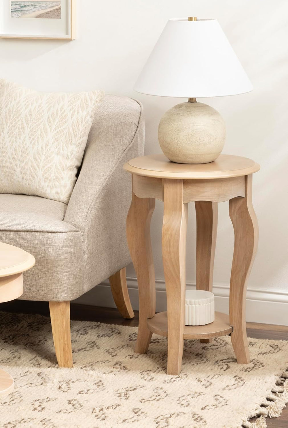 Kate and Laurel Sutherlin Vintage Tiered Round Side Table, 16 x 16 x 25, Ligh...