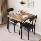 2-Person Dining Table Set (3 Pieces) - Square Kitchen Table with Upholstered Chairs | Ideal Small Space Dining Set for Apartments, Studios | Compact Kitchen Dining Set for 2 Adults/Kids