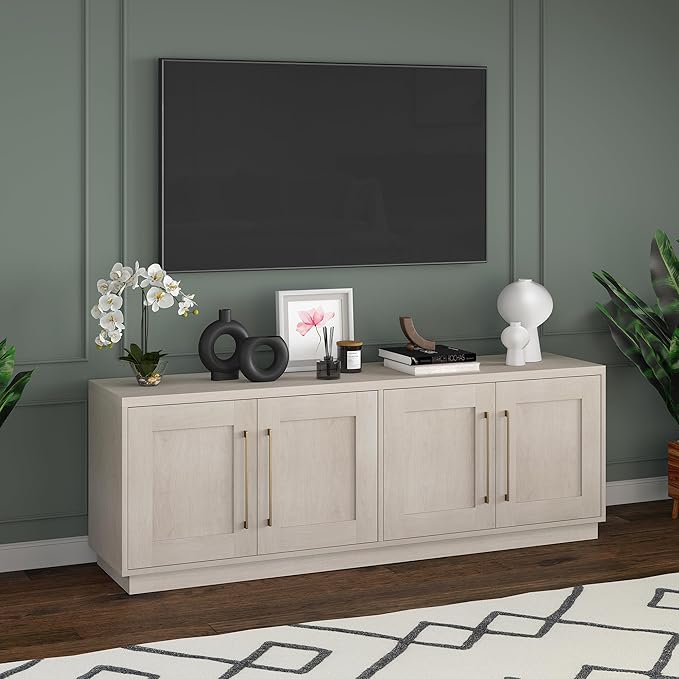 Henn&Hart TV Stand for TVs up to 75'' with 2 Concealed Storage Ca...