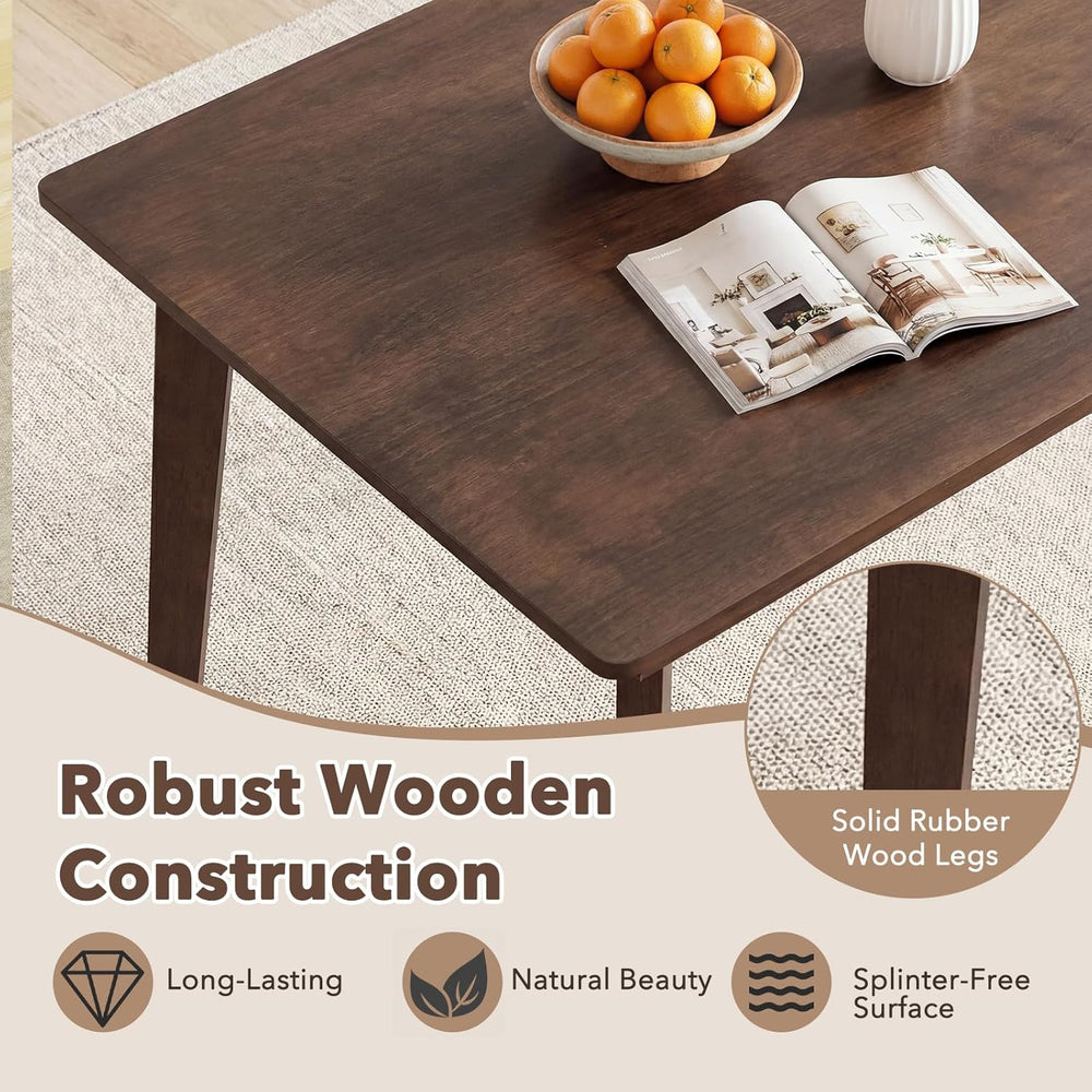 Giantex Dining Table for 4, 48" Rectangular Wooden Kitchen Table with So...