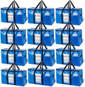 TAILI Extra Large Moving Bags, 12 Pack Blue Heavy Duty Totes for Storage with Visible Window, Wrap Around Handles, Storage Bags for Space Saving, Alternative to Moving Boxes