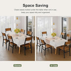 Feonase Dining Chairs Set of 6, Modern Kitchen Chairs with Ergonomic Backrest, MDF Board and Metal Legs, Dinner Chairs for Dining Room, Kitchen and Living Room, Walnut