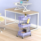 Simple Houseware 3-Tier Heavy Duty Metal Utility Rolling Cart, Purple
