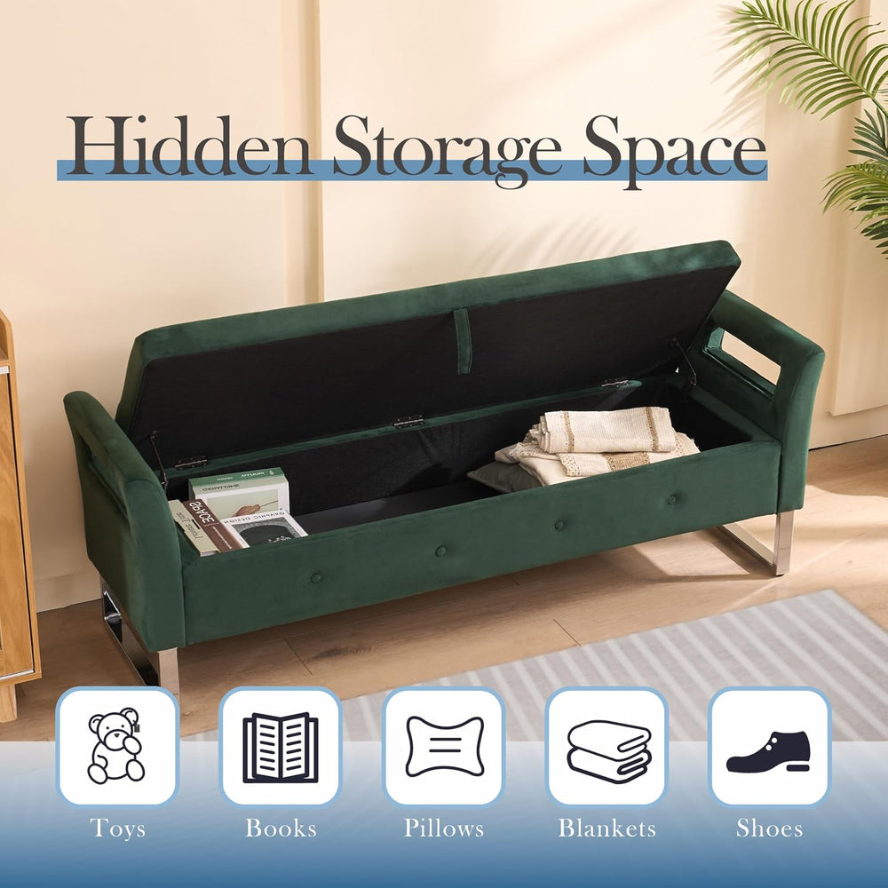 Aoiy & Wifon 67.91" W King Size Bench for End of Bed, Upholstered En...
