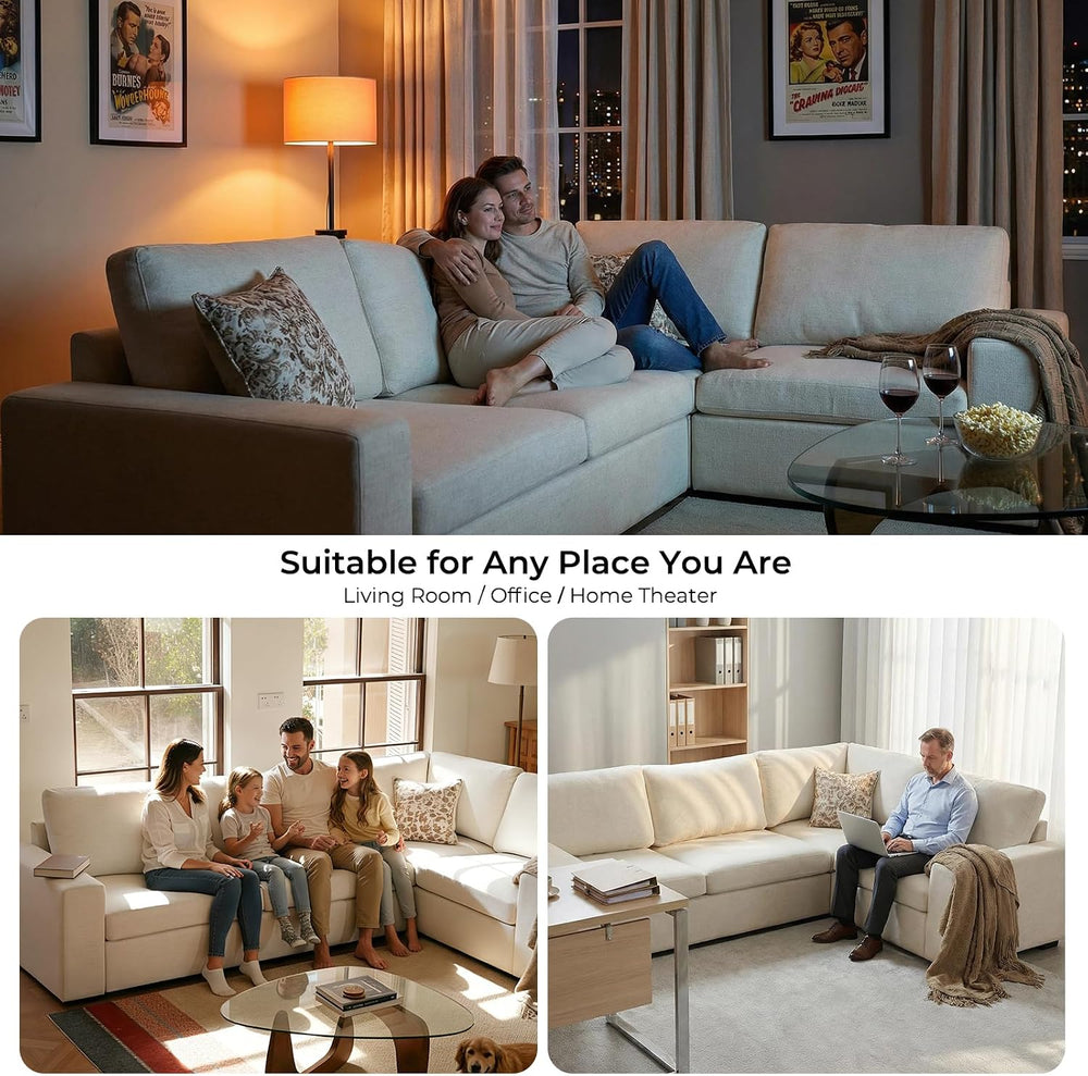 ELUCHANG 113" V-Shaped Modular Sectional Sofa Couch, Modern 7-Seat Comfy...