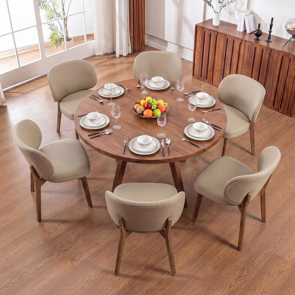 YOUNIKE Dining Chairs Set of 6 Modern Kitchen Dining Room Chairs Khaki