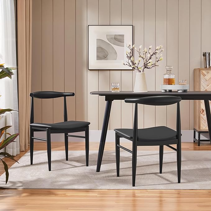 Yaheetech Dining Chairs Set of 2 Mid Century Modern Leather Dining Room Chair...