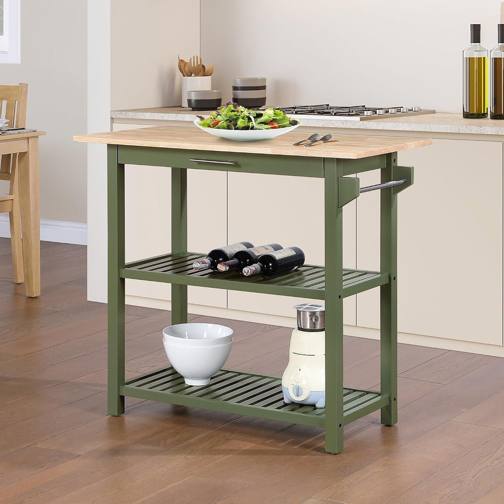 Convenience Concepts Designs2Go 3 Tier Butcher Block Kitchen Prep Island 40&q...