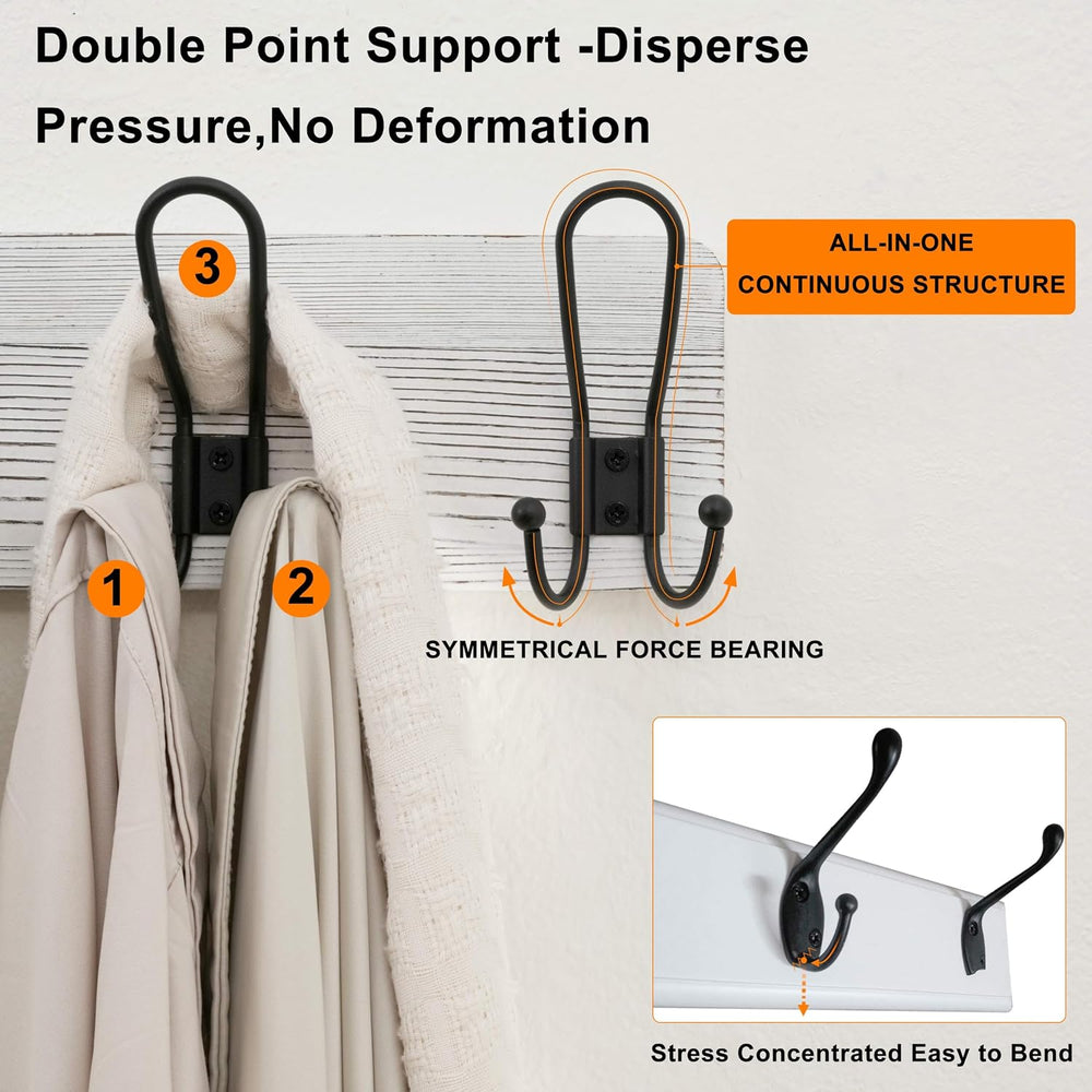 SKOLOO Coat Rack Wall Mount, Solid Wood Wall Mounted Coat Rack with Hooks, 30...