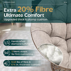 Bme 40" Ergonomic Wicker Papasan Chair